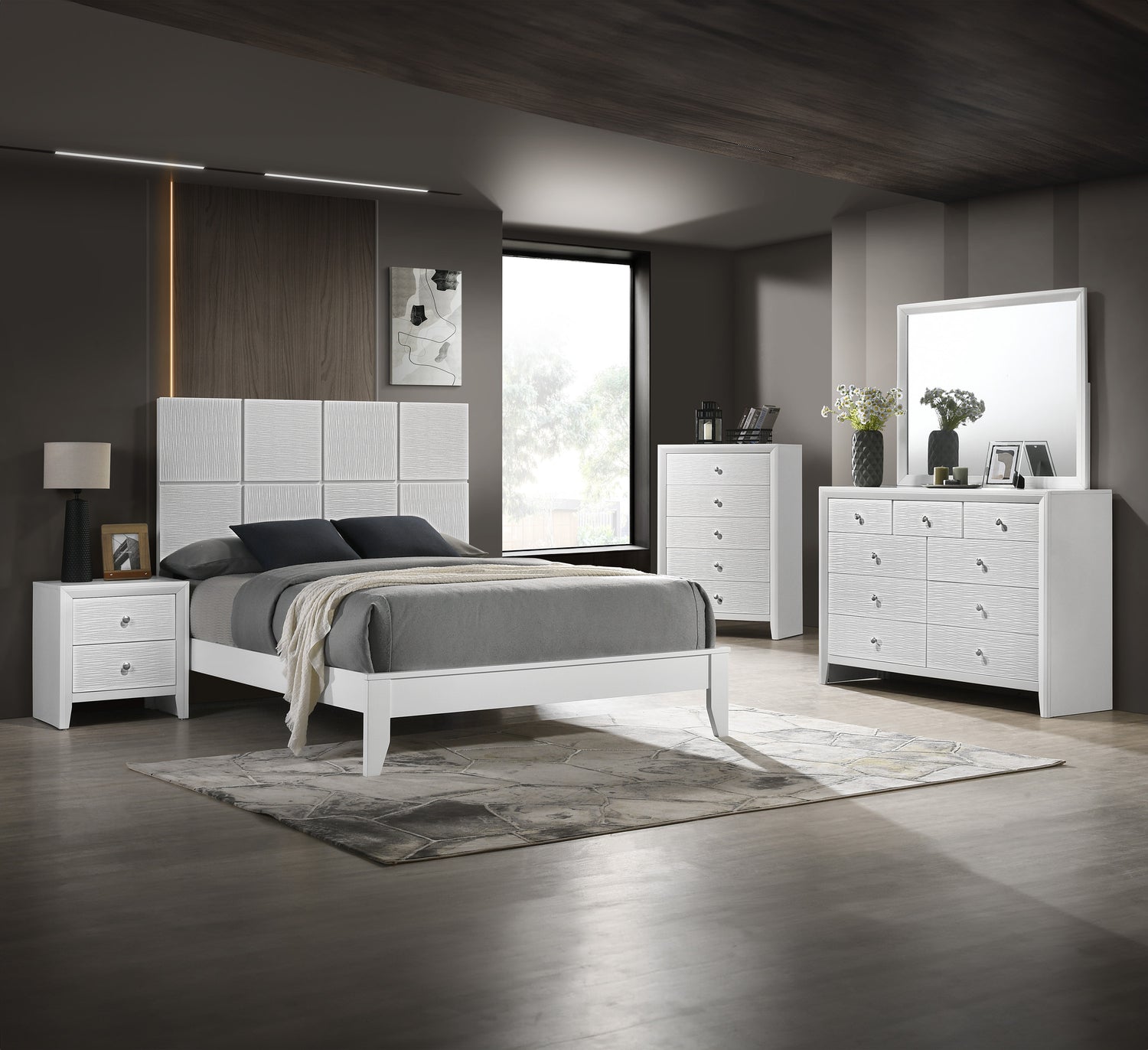 Denker White Twin Bed
