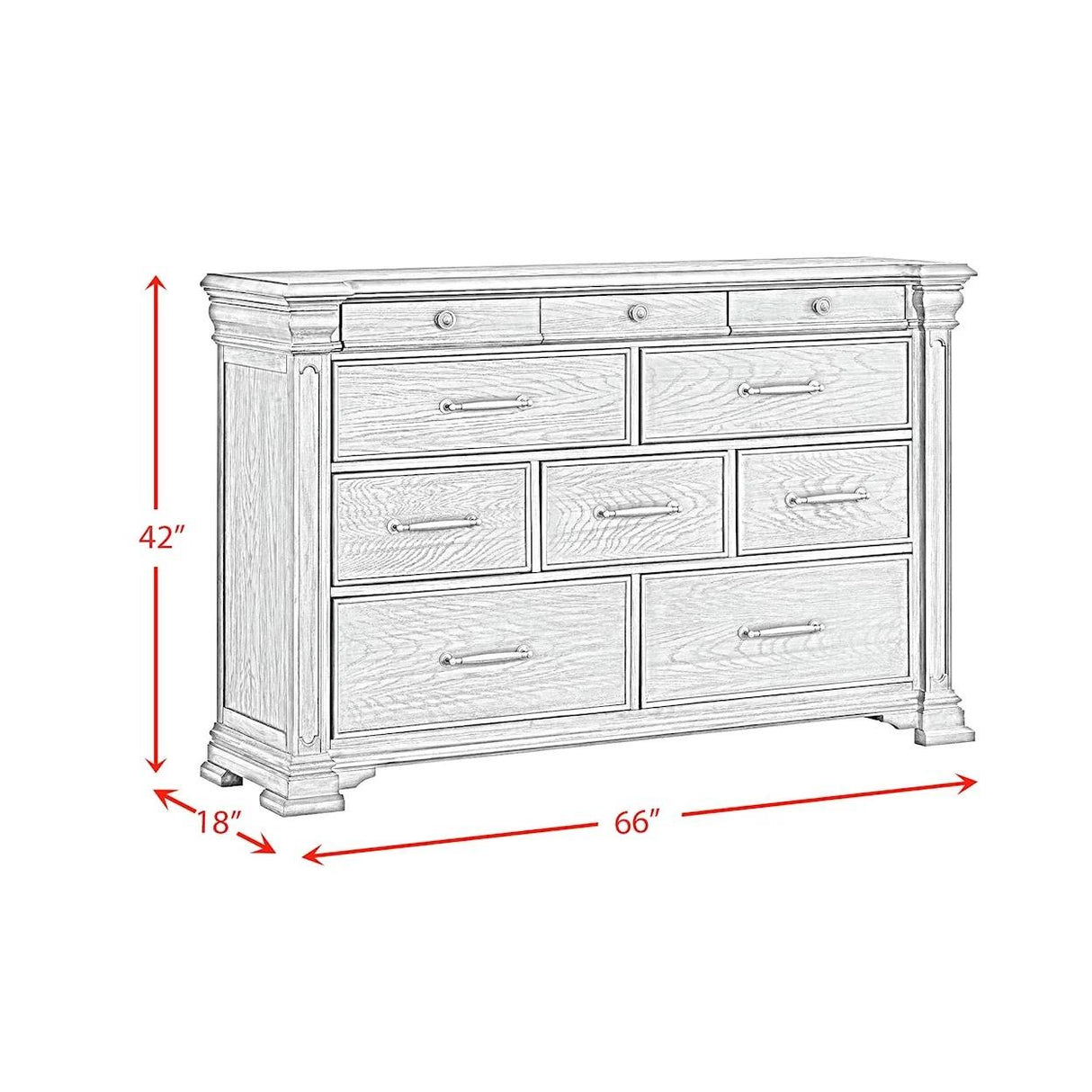 Amelio White 4-Piece (King Bed, Dresser, Mirror, Nightstand)