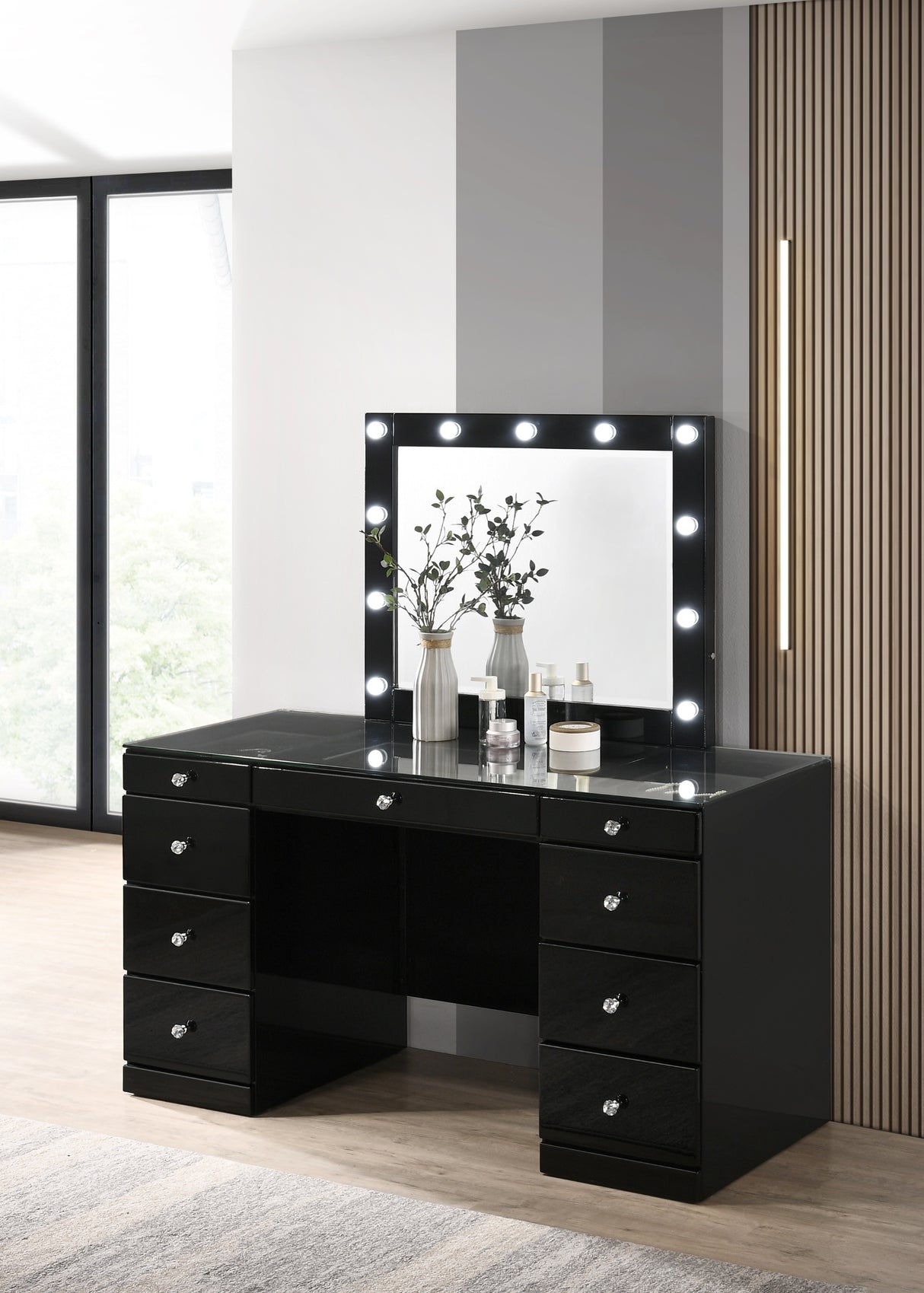 Avery Black LED Vanity