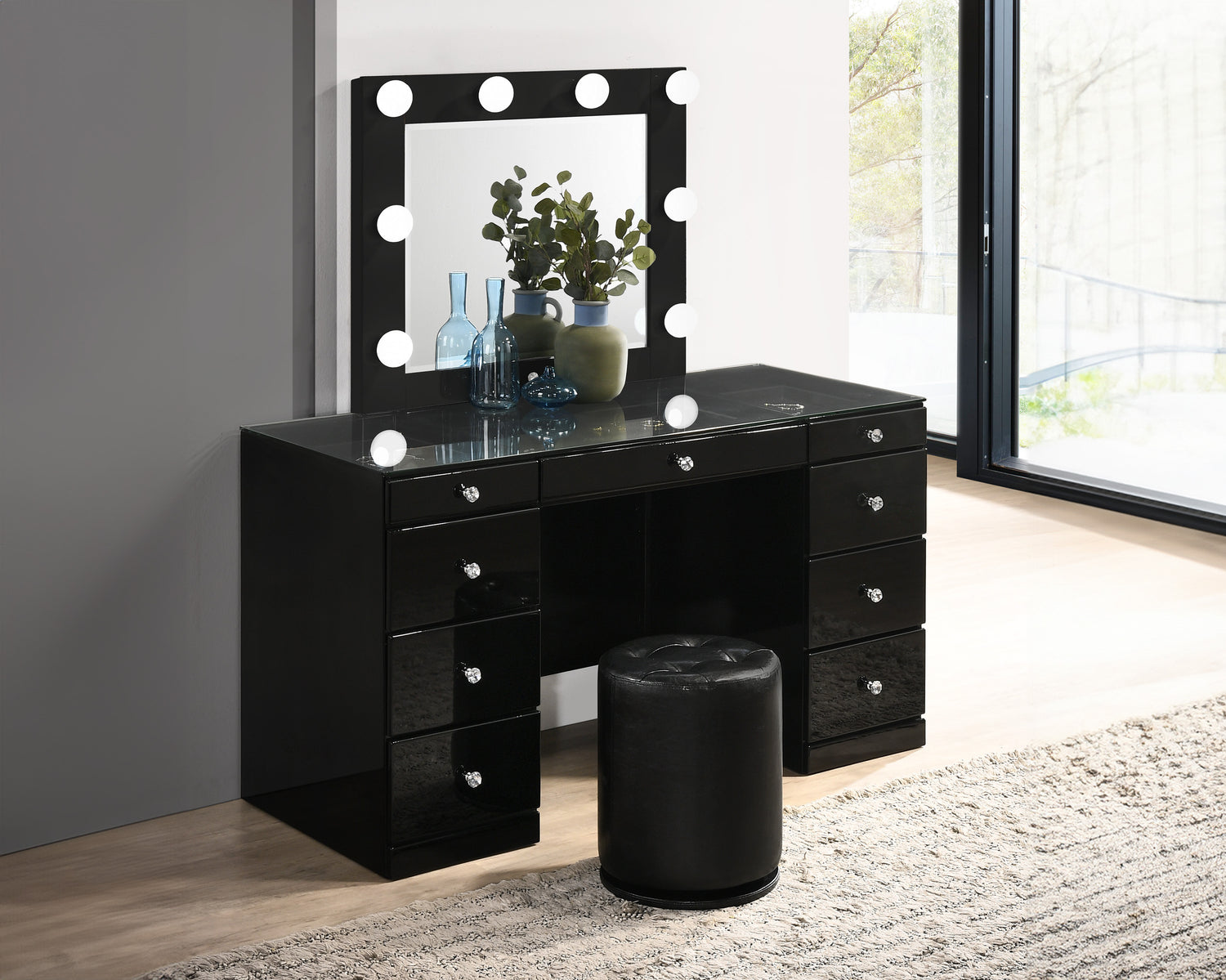 Avery Black LED Vanity