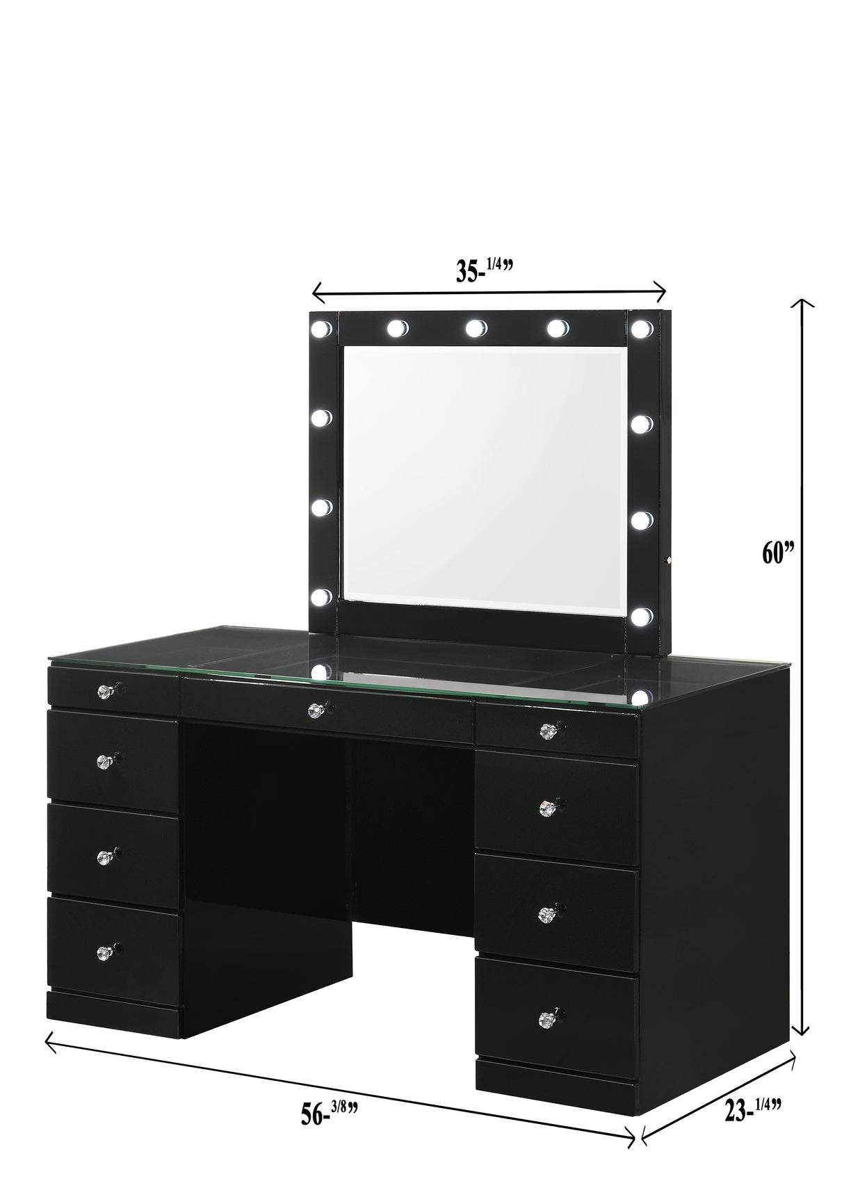Avery Black LED Vanity