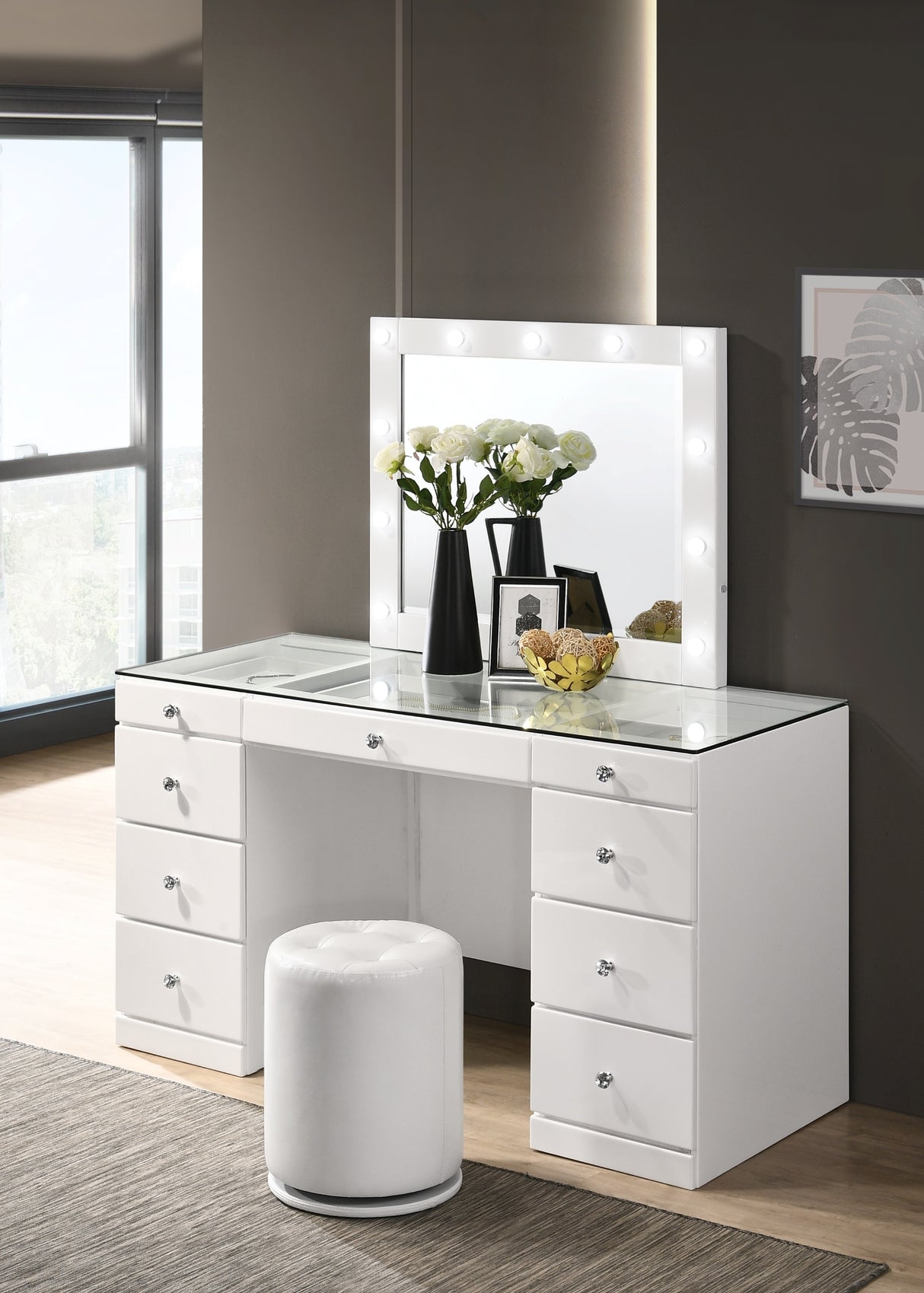 Avery White LED Vanity