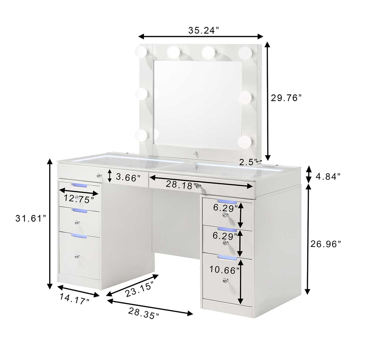 Luxo White LED Vanity