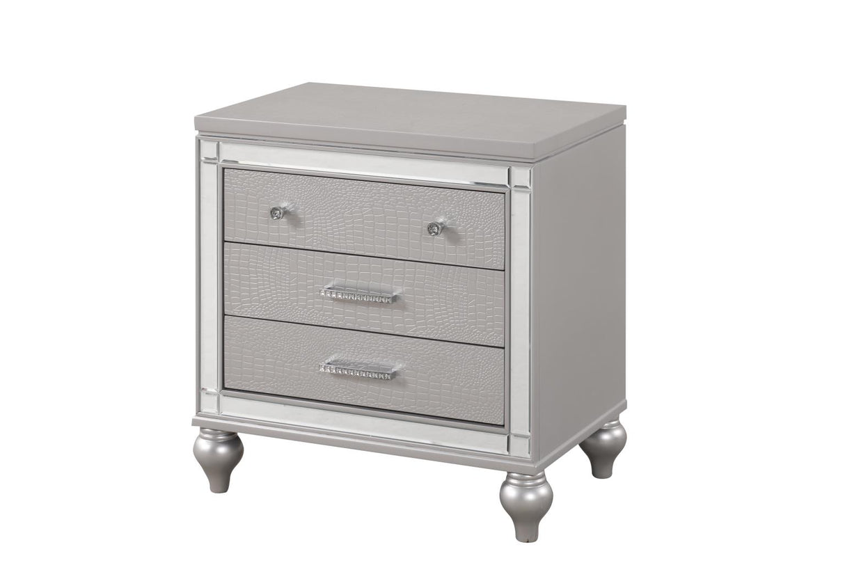 Emma Silver 5-Piece (King Bed, Dresser, Mirror, Nightstand, Chest)