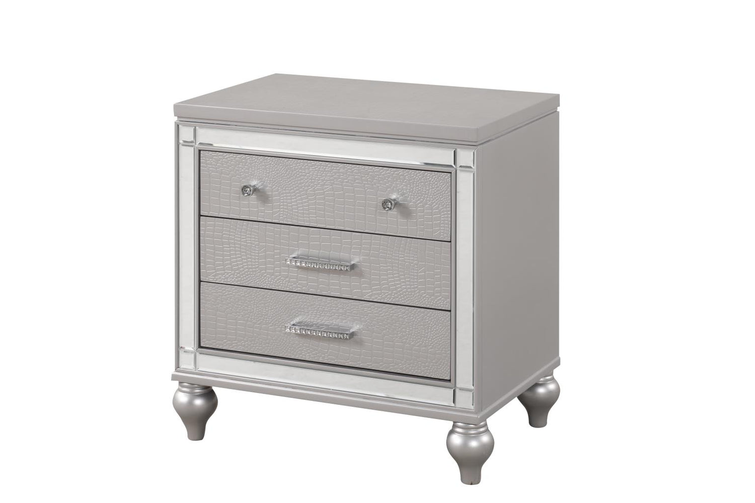 Emma Silver 5-Piece (King Bed, Dresser, Mirror, Nightstand, Chest)