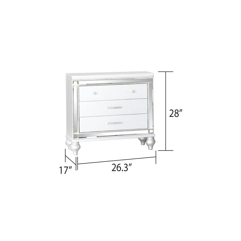 Emma White 5-Piece (King Bed, Dresser, Mirror, Nightstand, Chest)