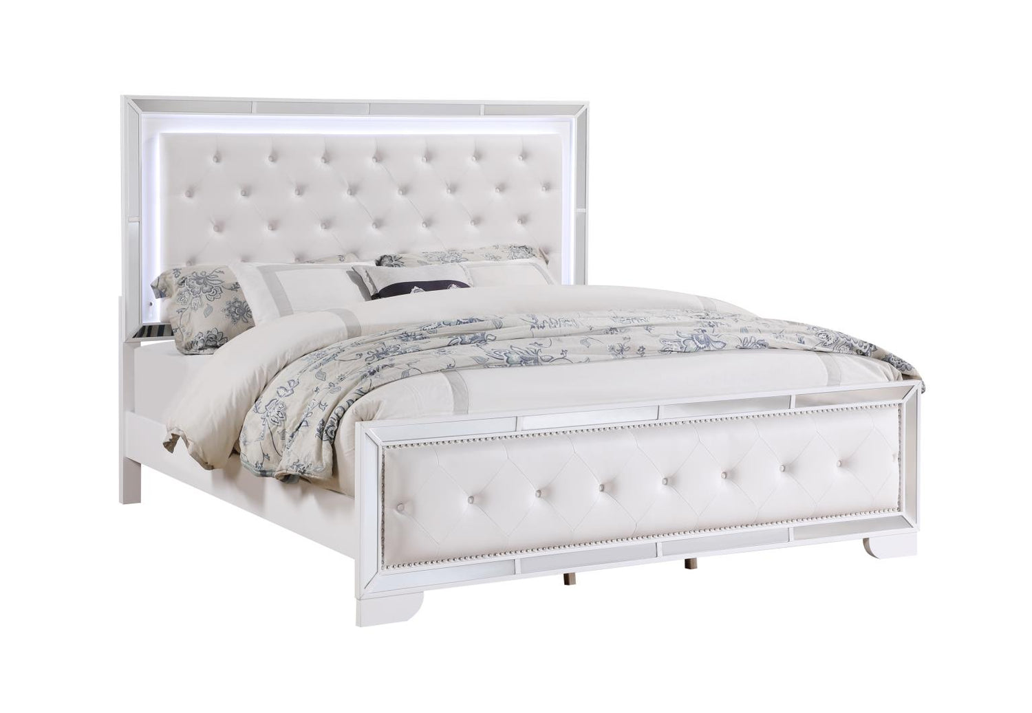 Demi White 5-Piece (King Bed, Dresser, Mirror, Nightstand, Chest)