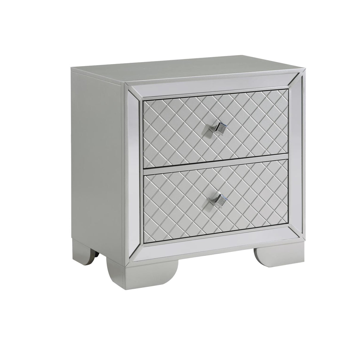 Demi Silver 5-Piece (Queen Bed, Dresser, Mirror, Nightstand, Chest)