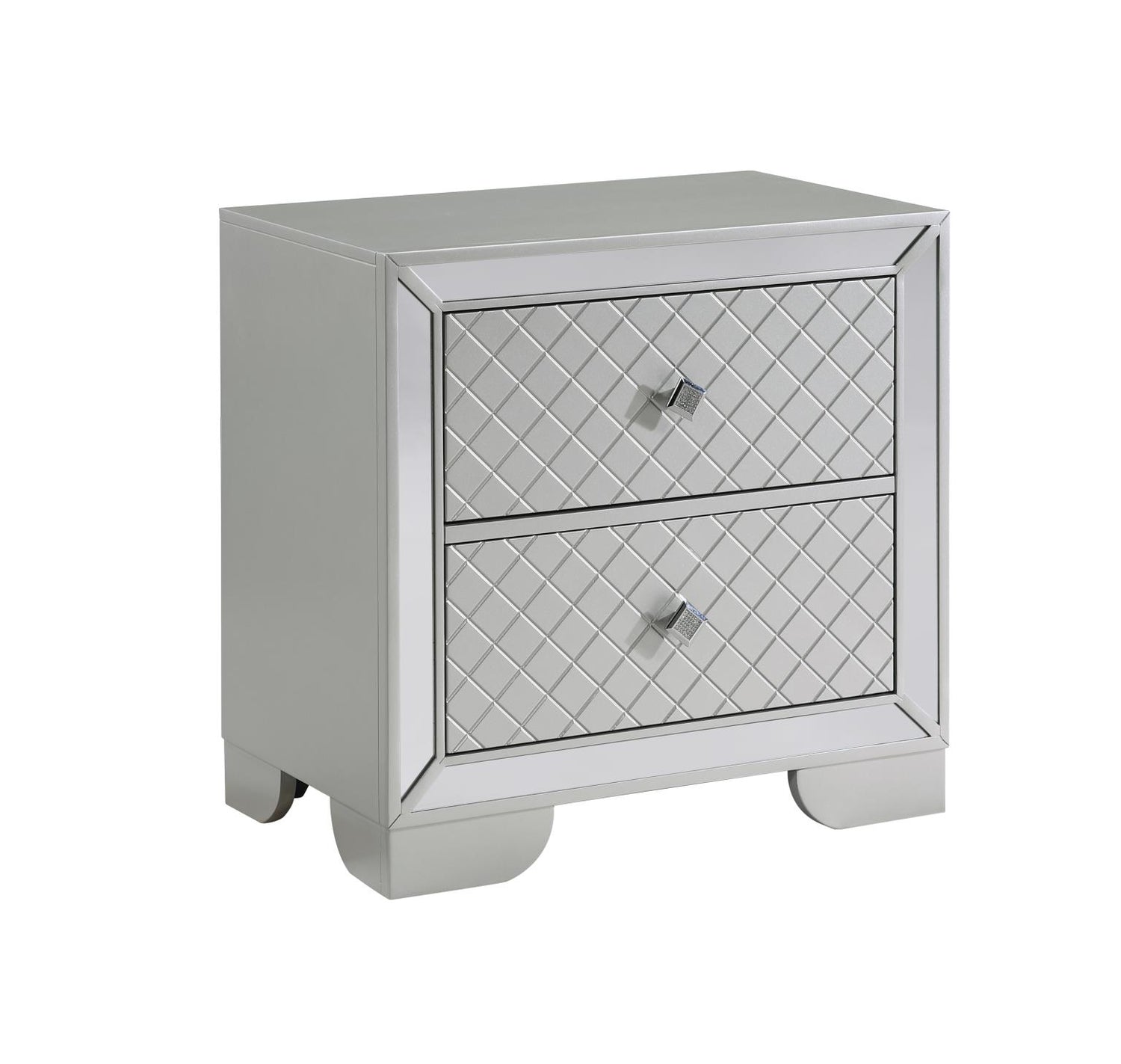 Demi Silver 5-Piece (Queen Bed, Dresser, Mirror, Nightstand, Chest)