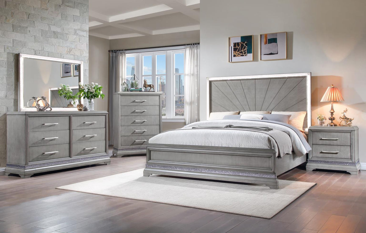 Jordan Queen Bed - Silver