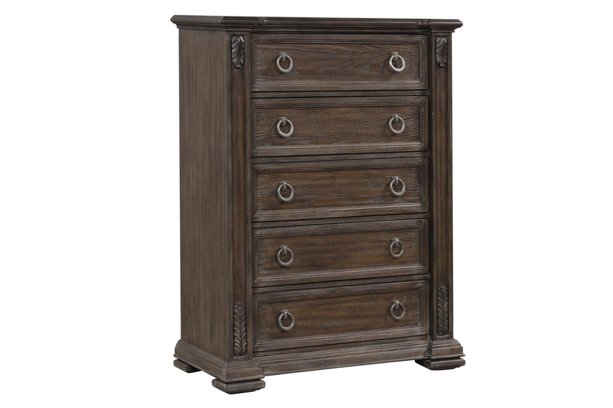 Texas Brown 5-Piece (Queen Bed, Dresser, Mirror, Nightstand, Chest)