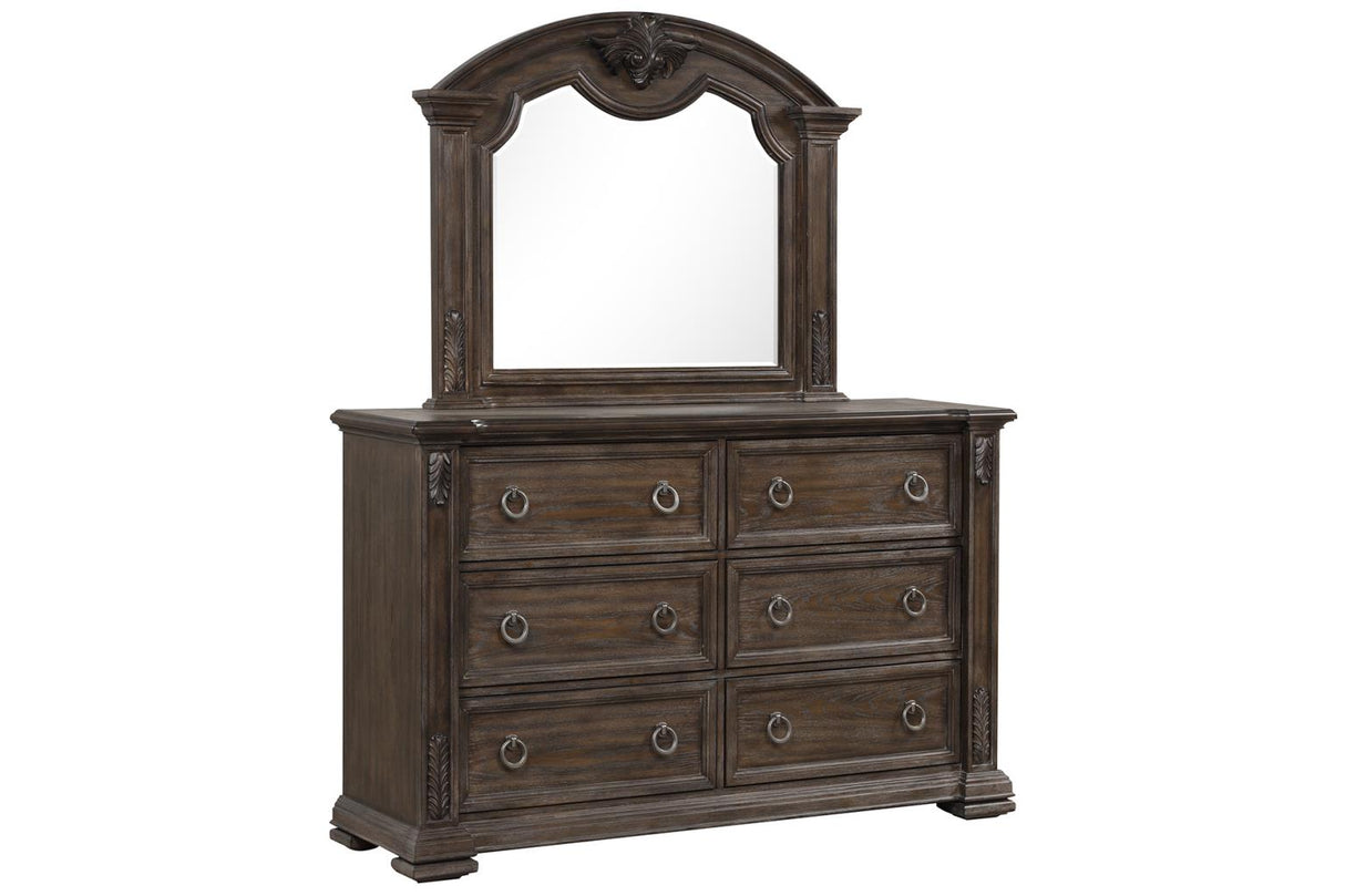 Texas Brown 5-Piece (Queen Bed, Dresser, Mirror, Nightstand, Chest)