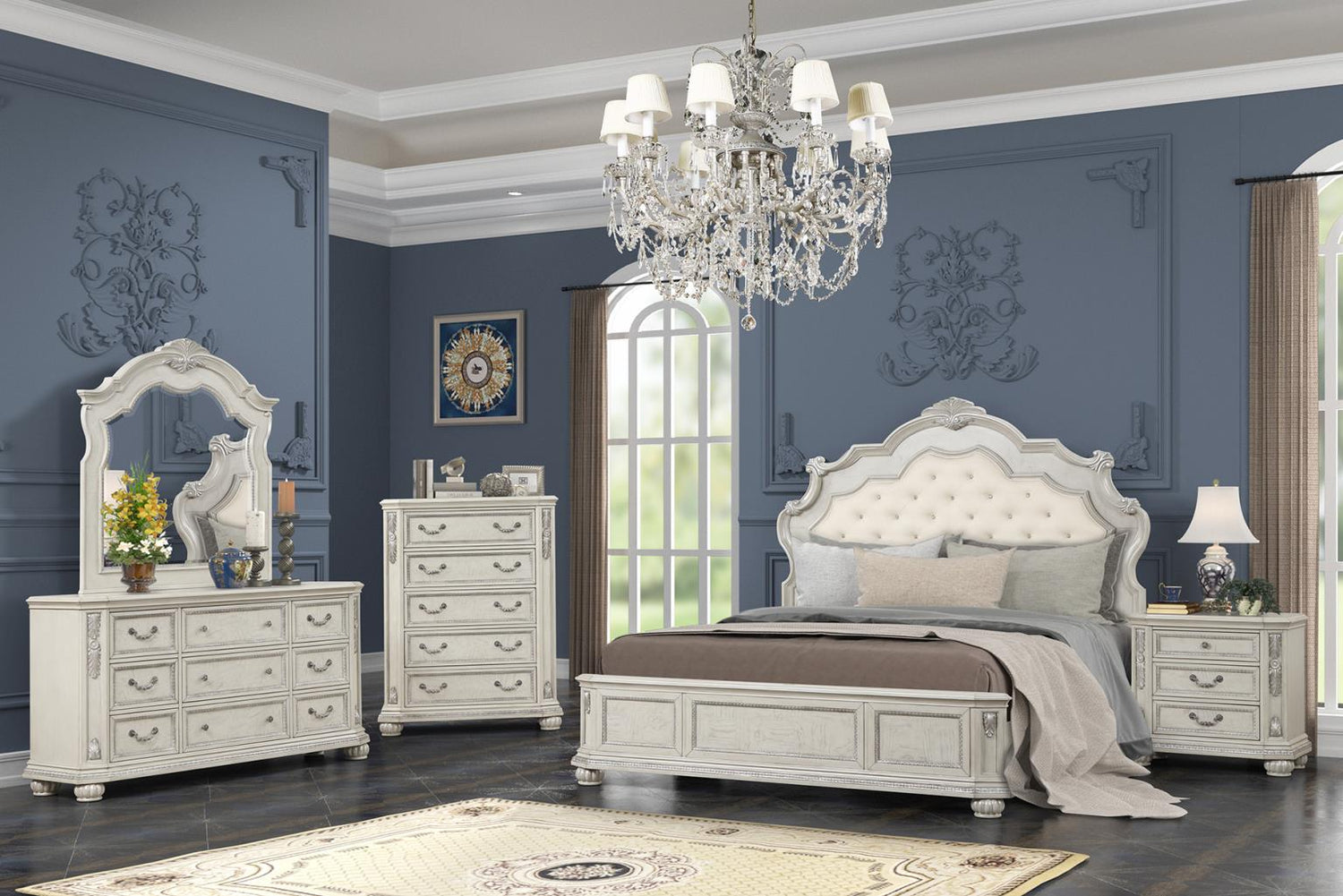 Arizona Beige 3-Piece (Queen Bed, Dresser, Mirror)