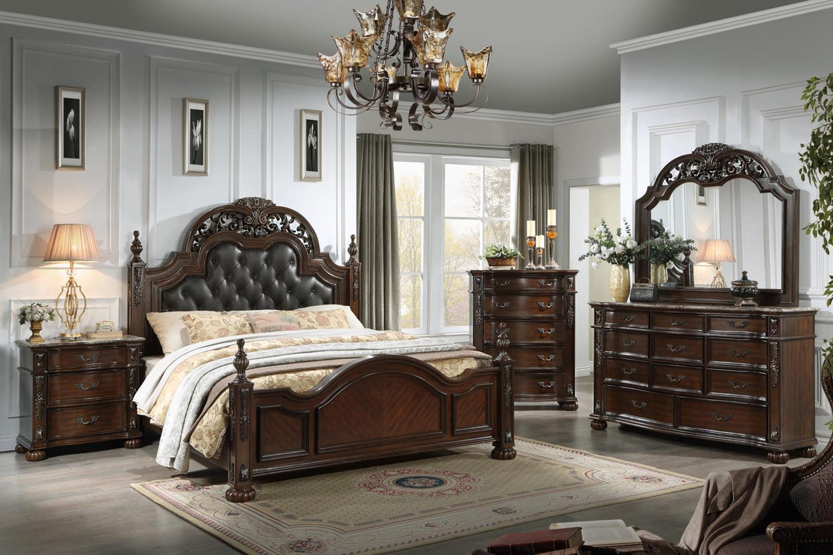 Atlas Brown 4-Piece (King Bed, Dresser, Mirror, Nightstand)