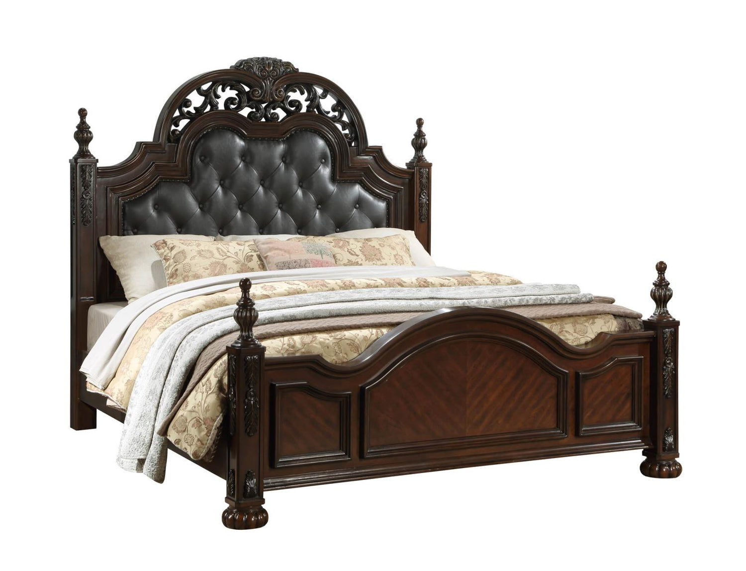 Atlas Brown 4-Piece (King Bed, Dresser, Mirror, Nightstand)