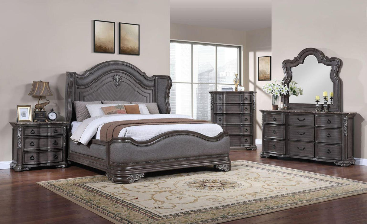 Heritage Charcoal 5-Piece (Queen Bed, Dresser, Mirror, Nightstand, Chest)