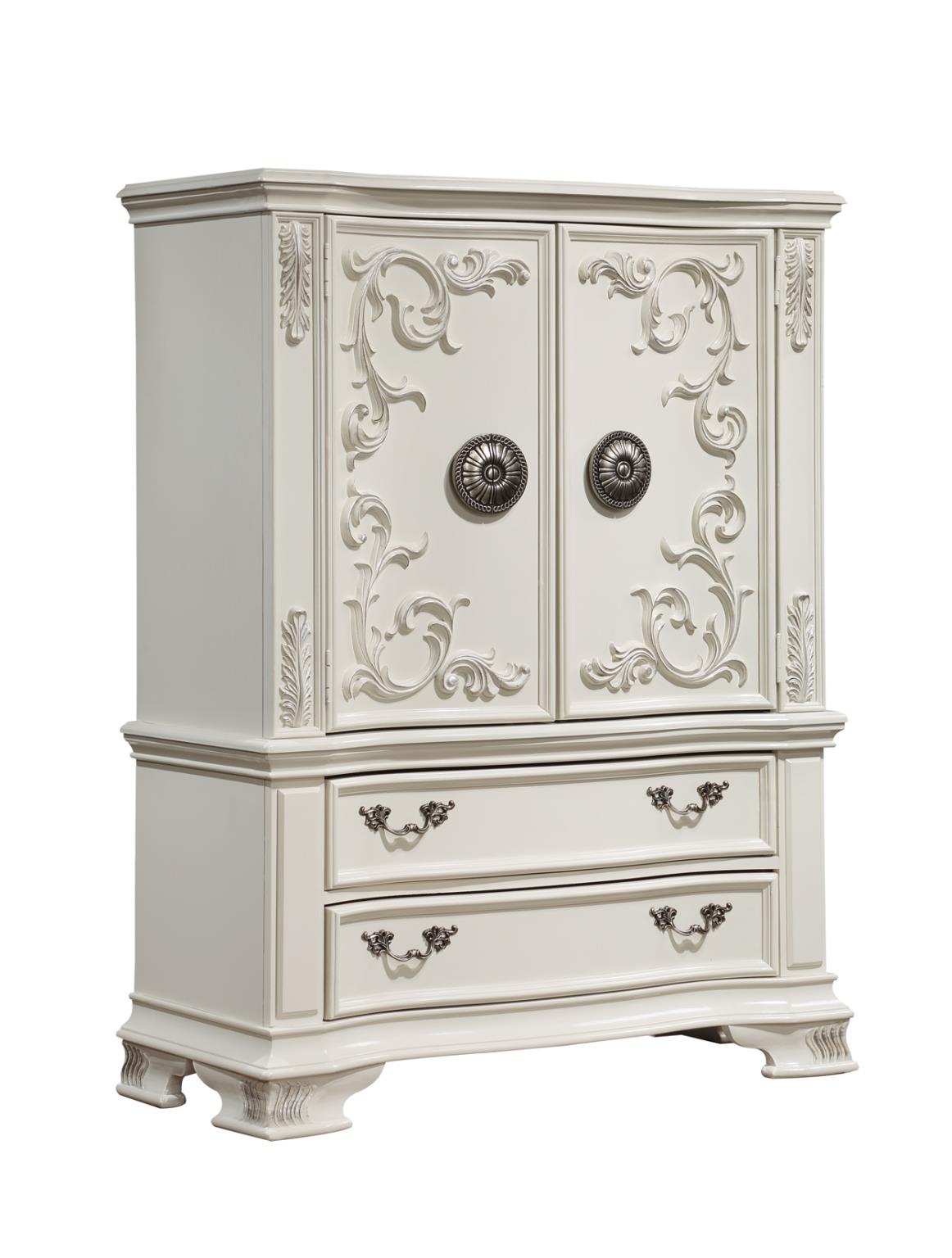 Austin Queen Bed - Creme