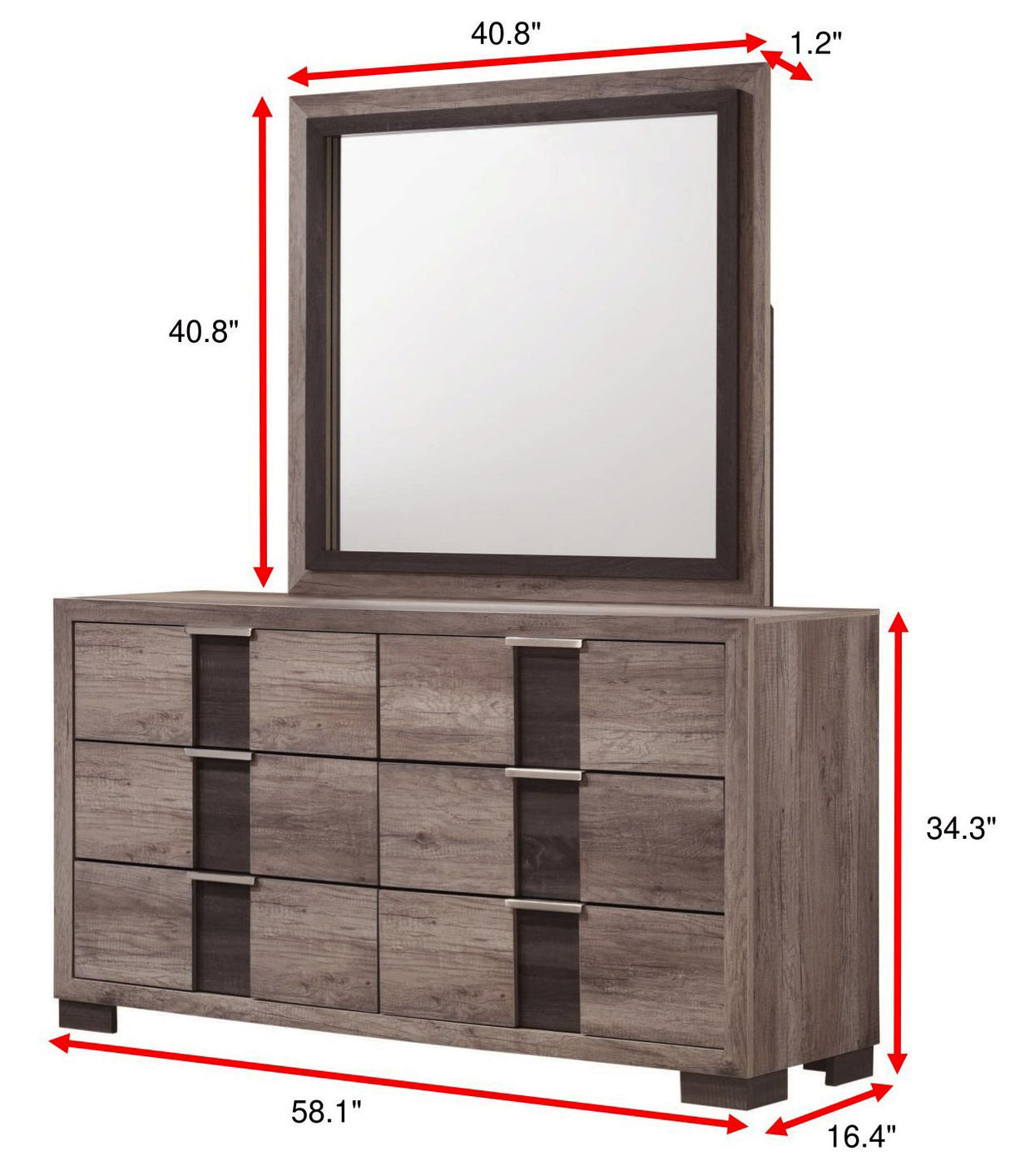 RANGLEY DRESSER-GREY/BROWN
