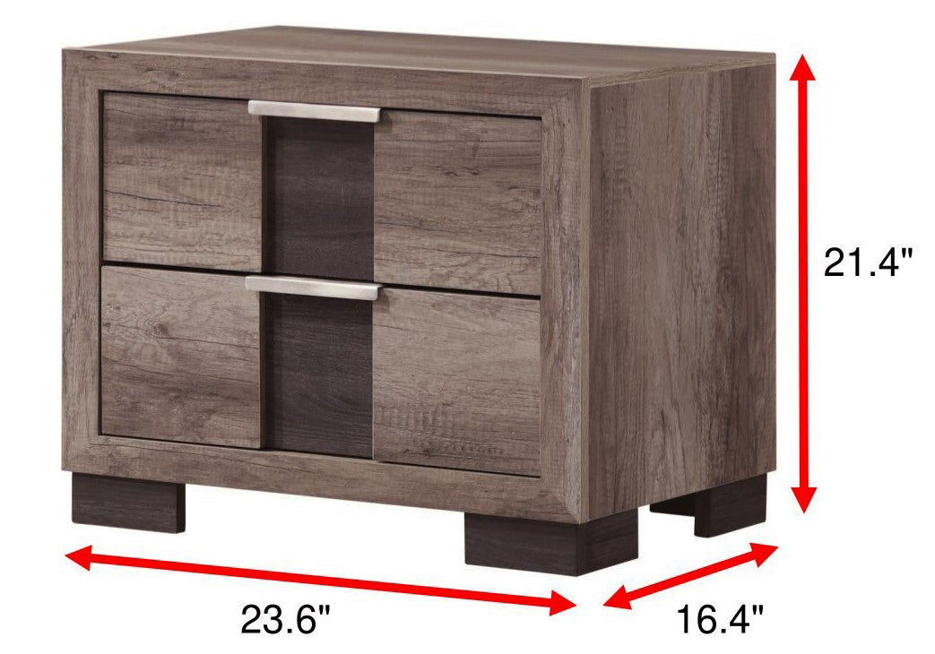 RANGLEY NIGHT STAND-GREY/BROWN