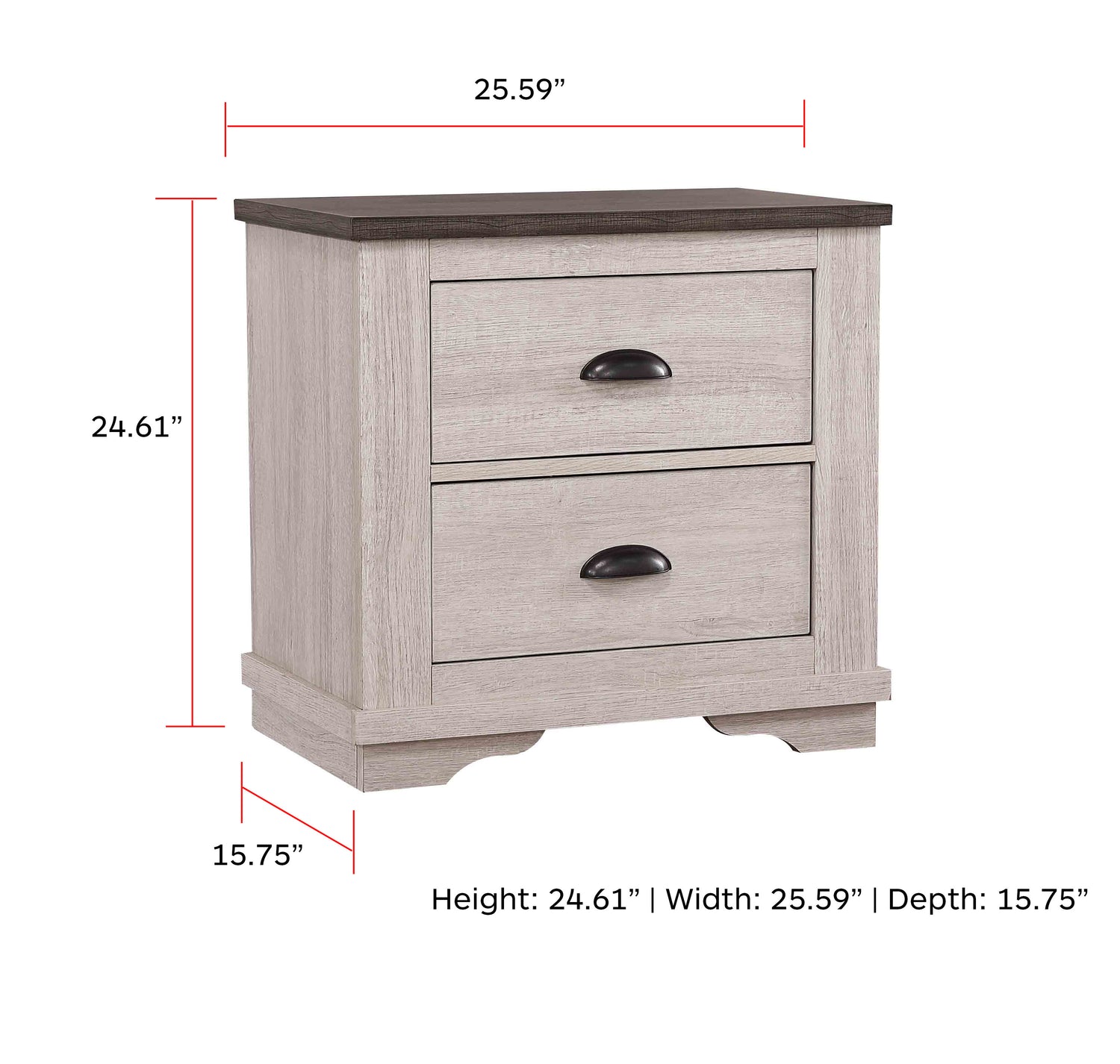 CORALEE NIGHT STAND CHALK/GREY