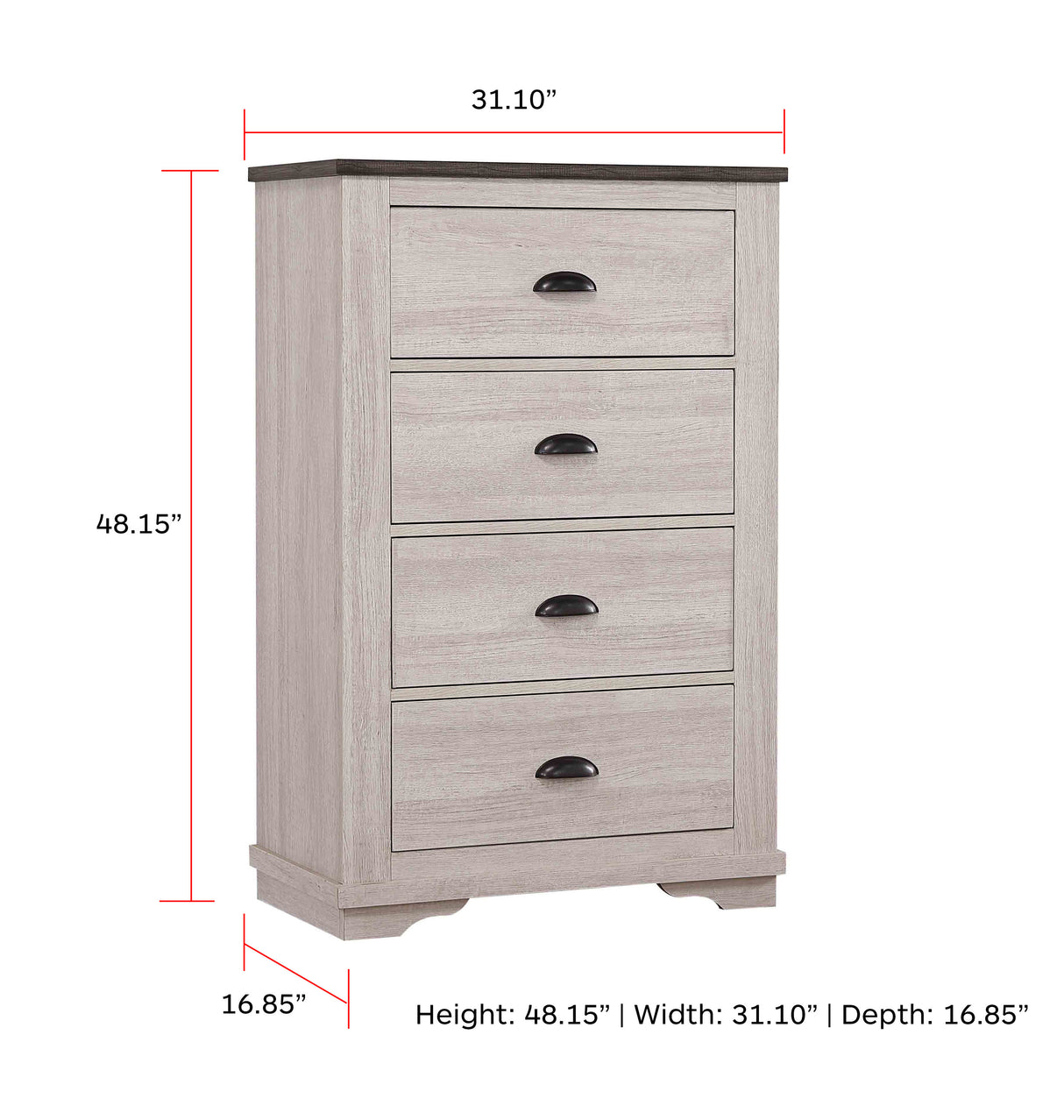 CORALEE CHEST CHALK/GREY