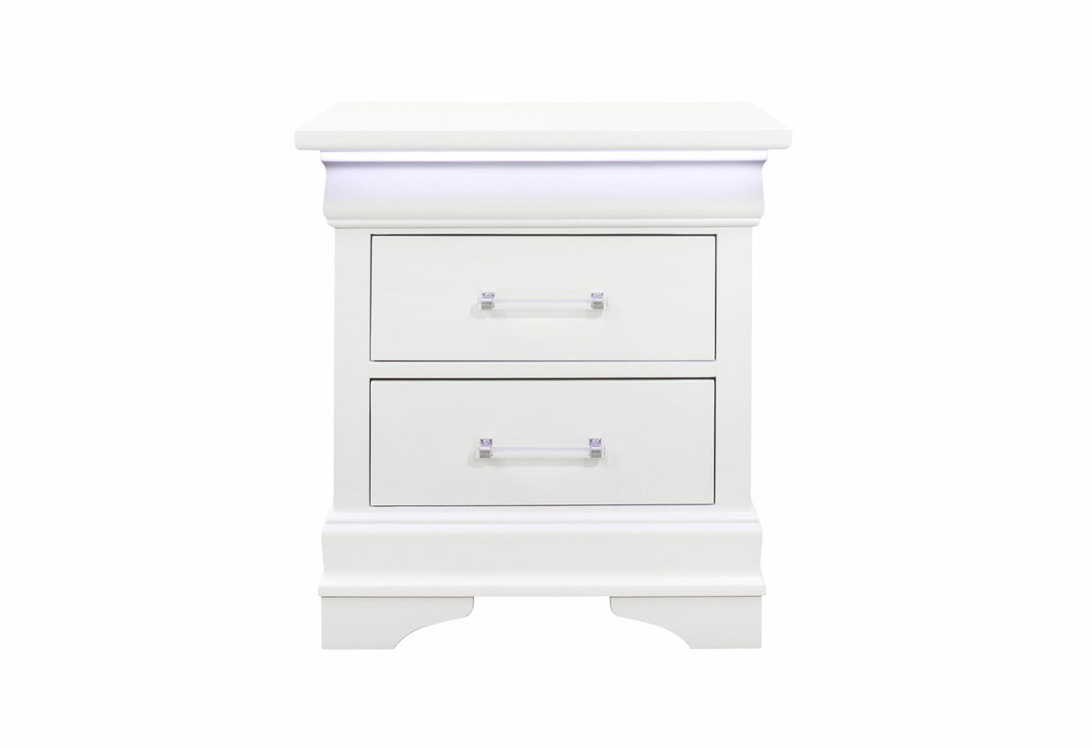 Charlie White Nightstand with LED