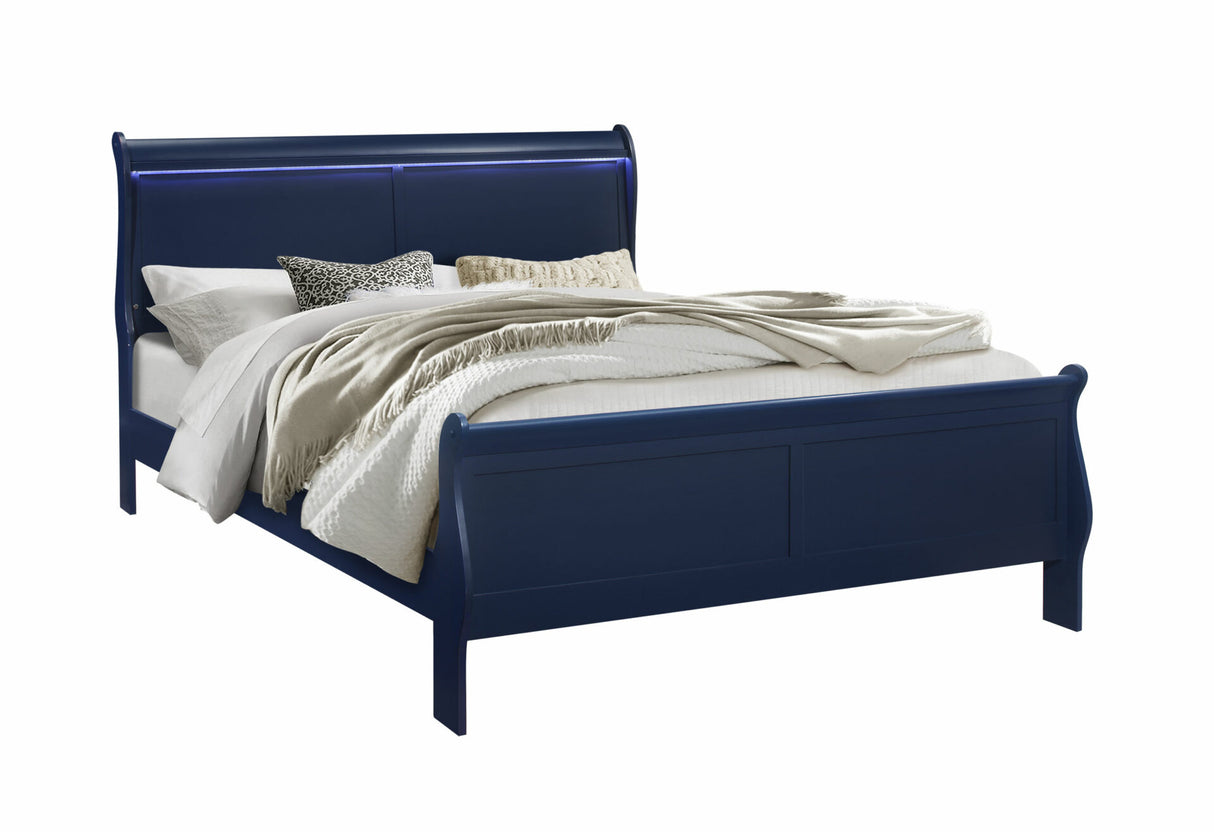 Charlie Blue King Bed with LED