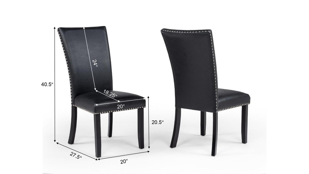 Blaze Black Dining Set - White Marble Paper / Black
