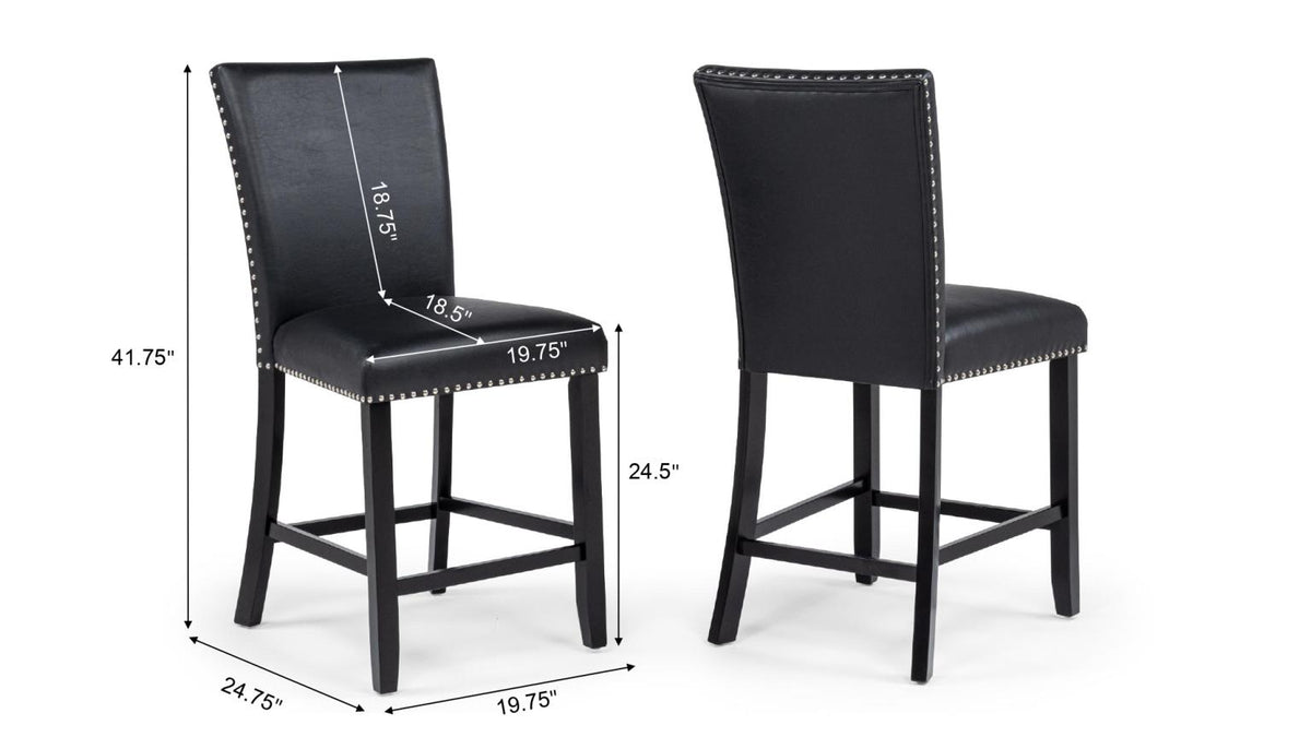 Blaze Black Dining Set - Black Faux Leather / Black