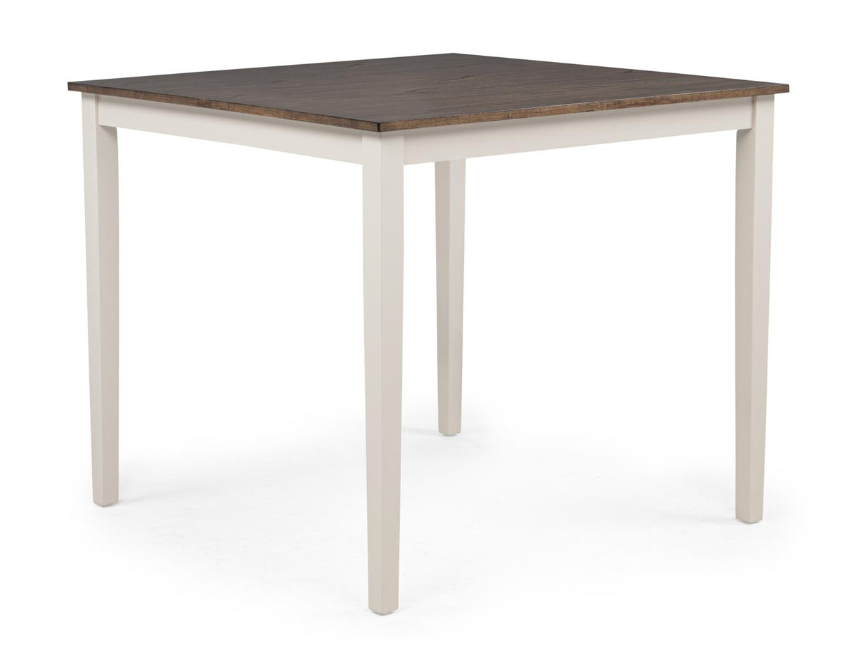 Koen Off White / Brown Top Square Dining Set - Off White / Brown