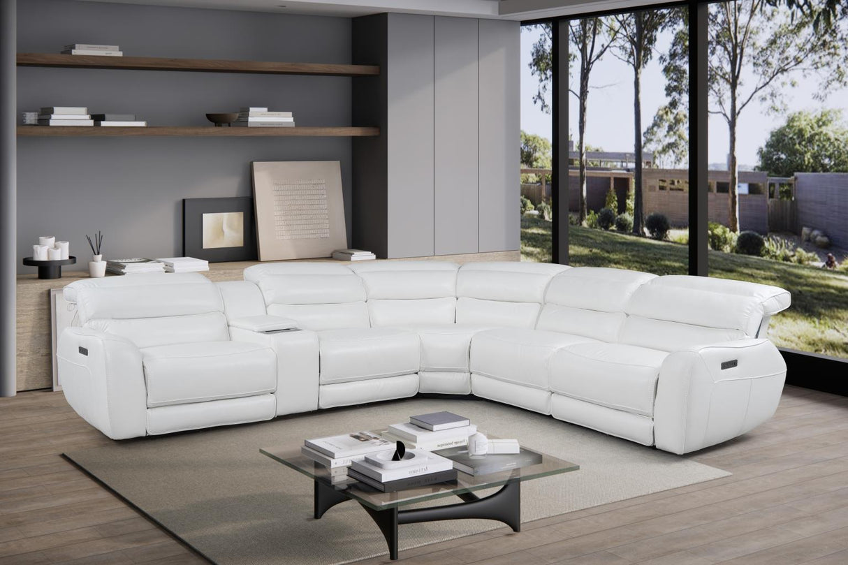 Marco White 6 PC Sectional