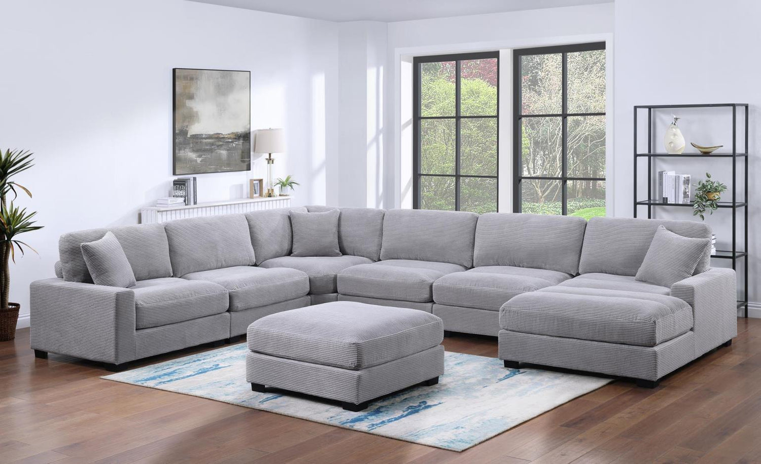Violet Grey 5 Piece Sectional