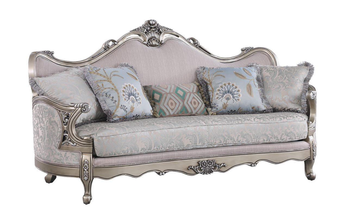 Emma Silver 4-Piece Queen Bedroom Set - Silver