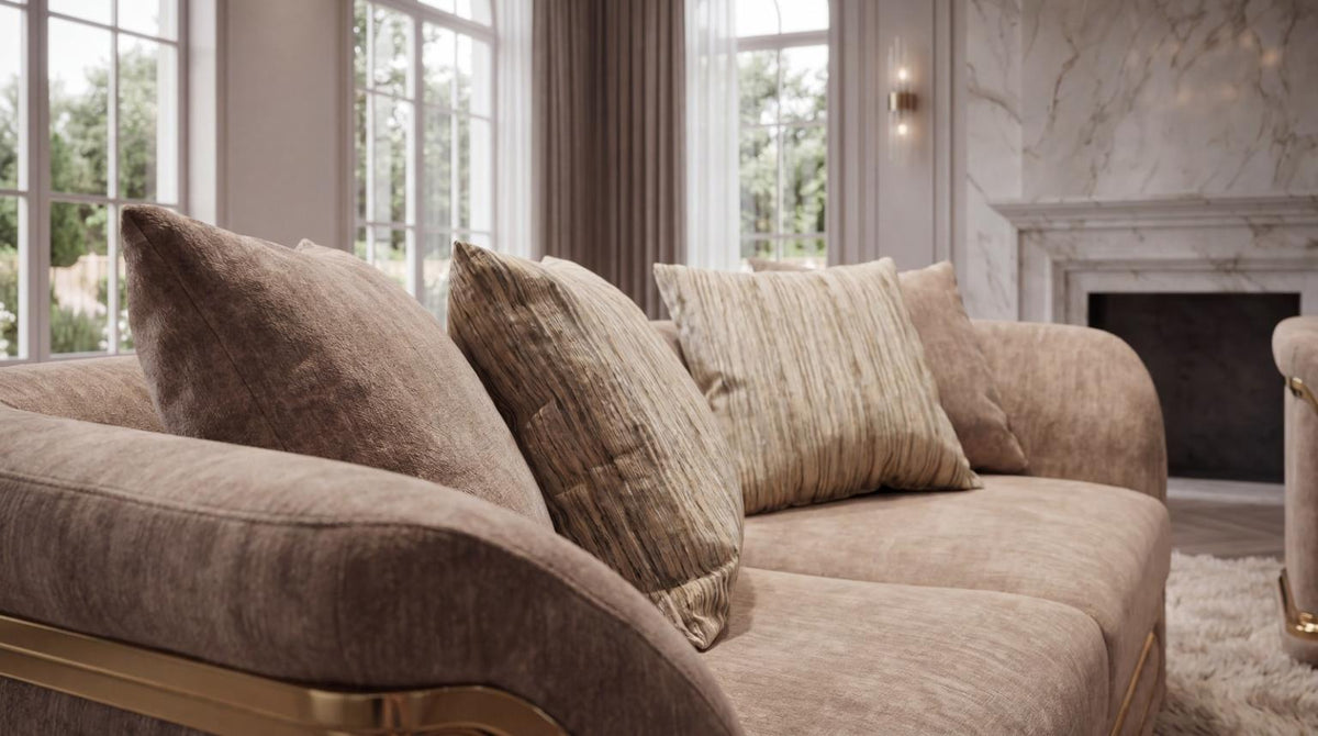 Monaco Living Room Set - Brown