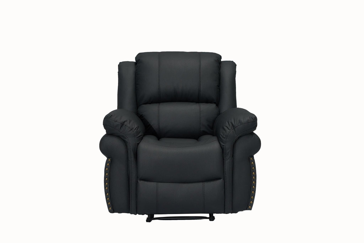 Cesar Manual Reclining Loveseat / Black