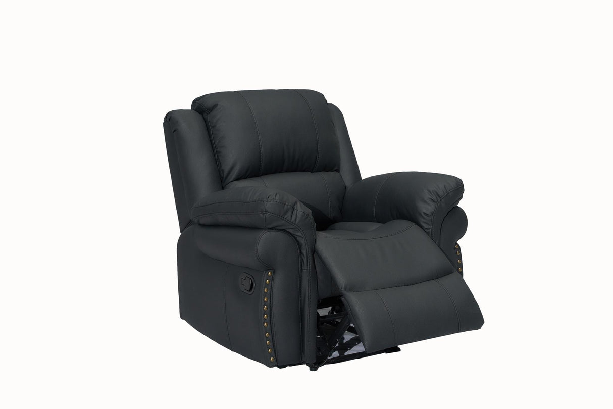 Cesar Manual Reclining Sofa / Black
