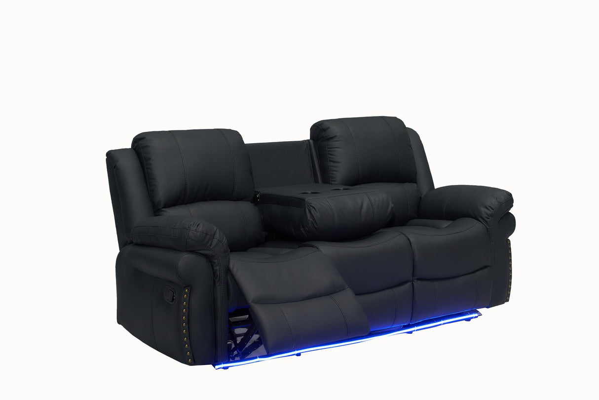 Cesar Manual Reclining Sofa / Black