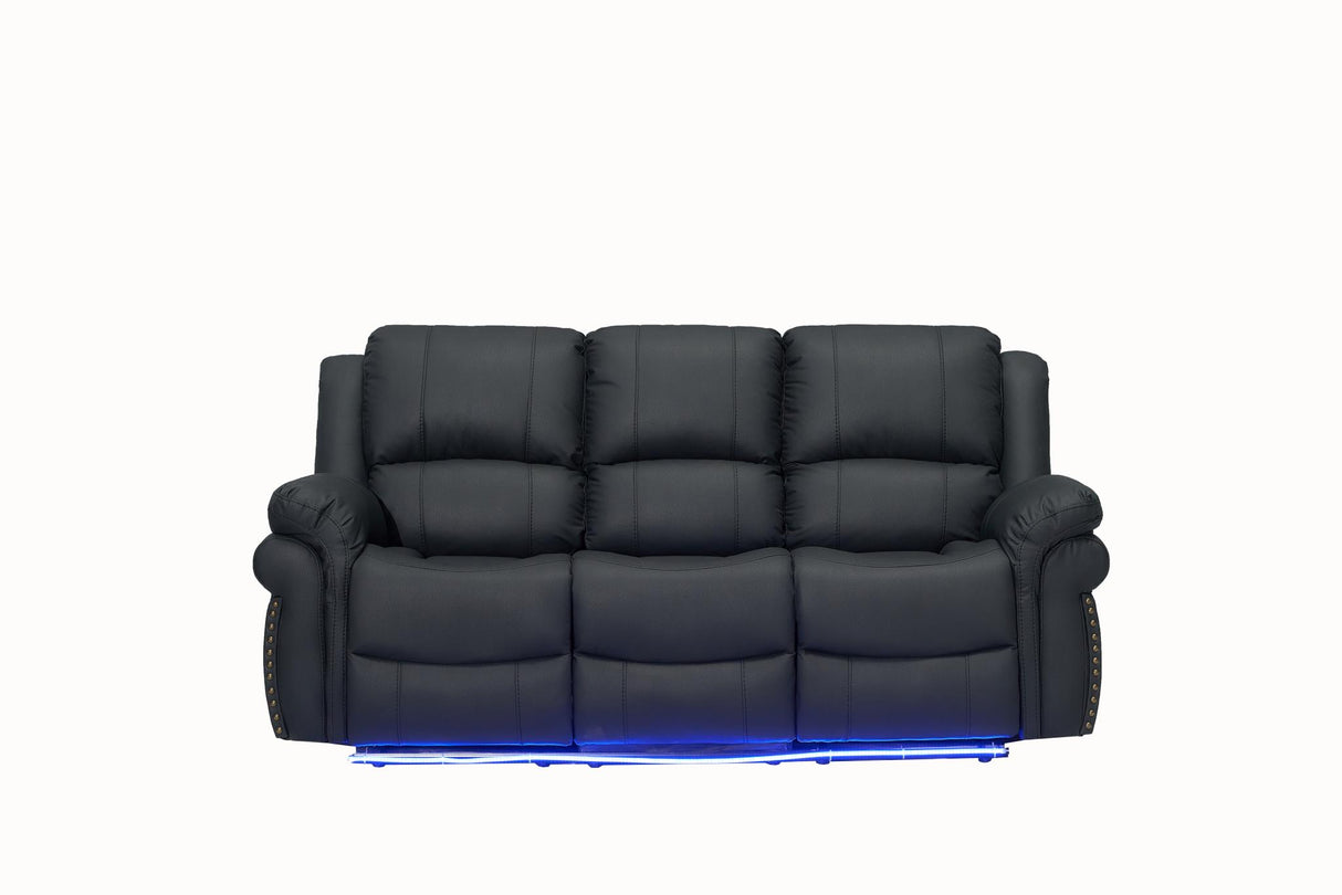 Cesar Manual Reclining Loveseat / Black