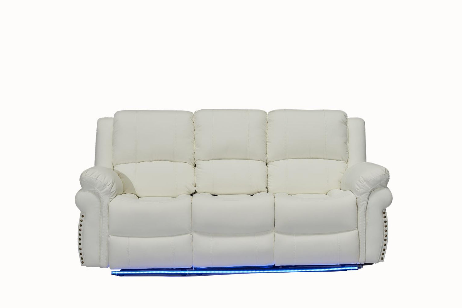 Cesar White Reclining Sofa