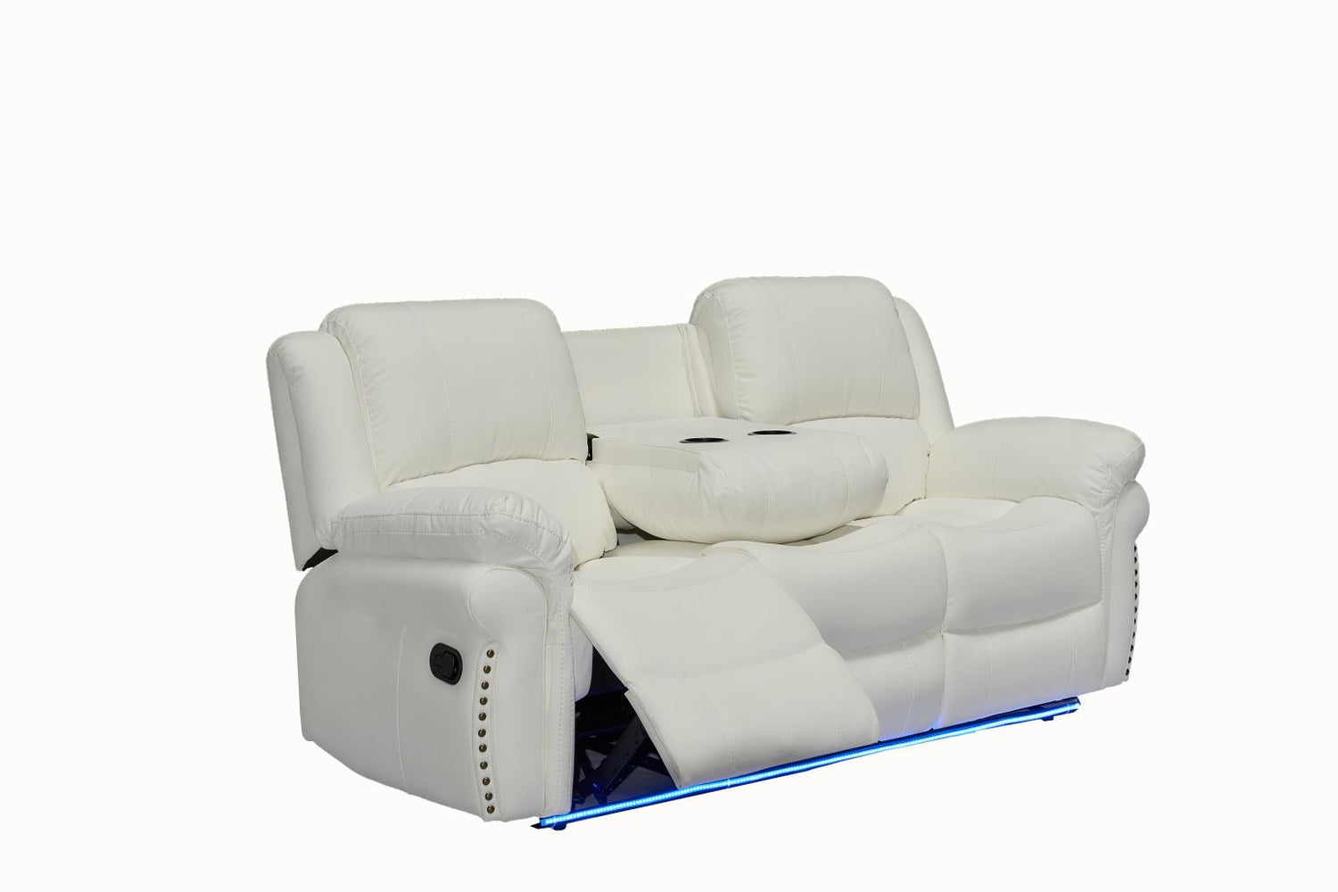 Cesar White Reclining Sofa
