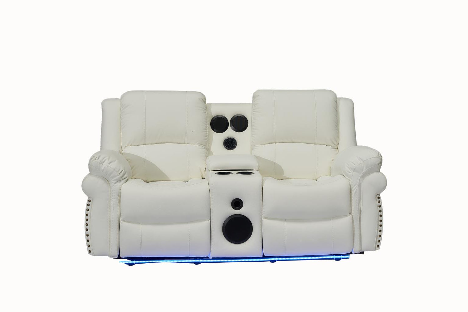 Cesar White Reclining Loveseat