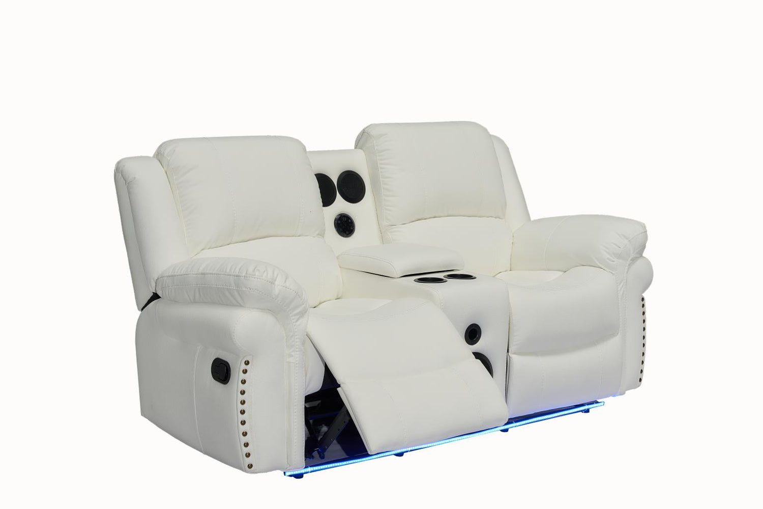 Cesar White Reclining Loveseat