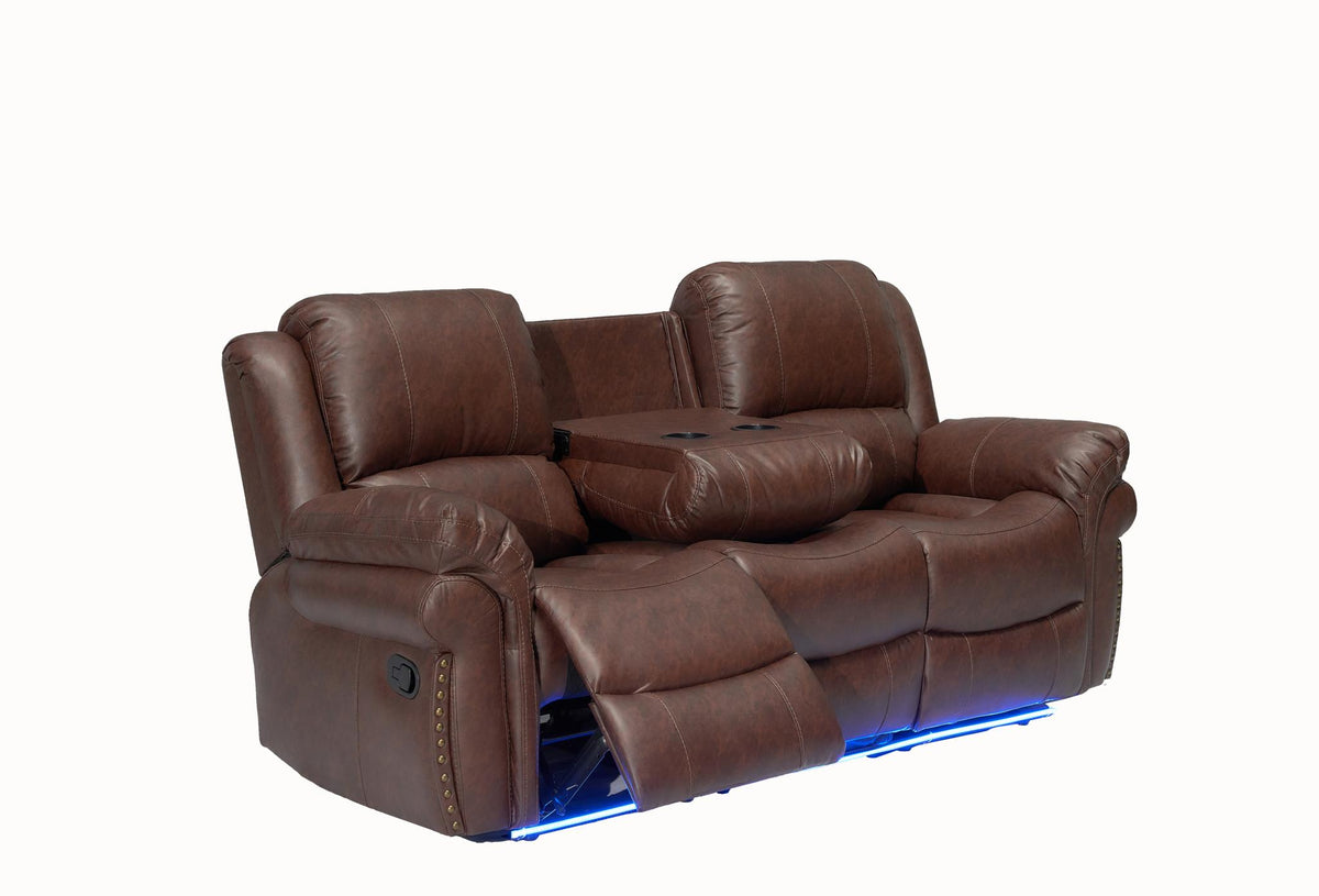 Cesar Manual Reclining Sofa / Brown