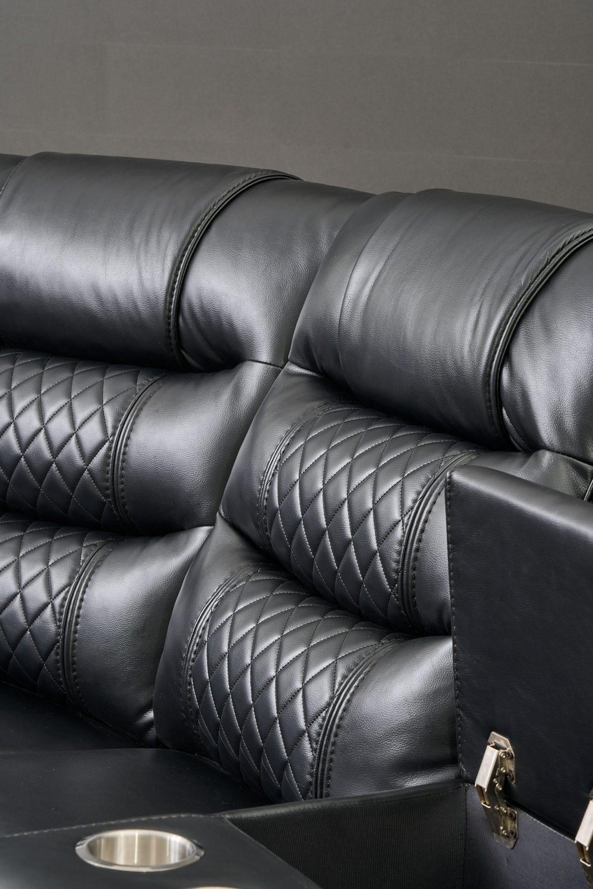 Victor Black 3 PC Reclining Sectional