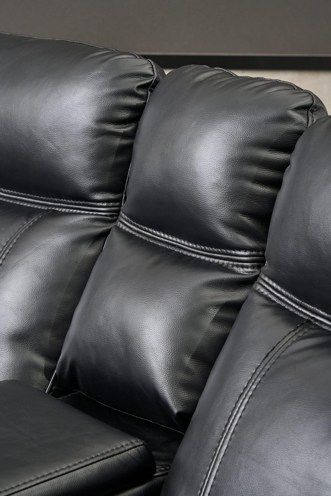 Jay Black 3 PC Reclining Sectional w/ LED