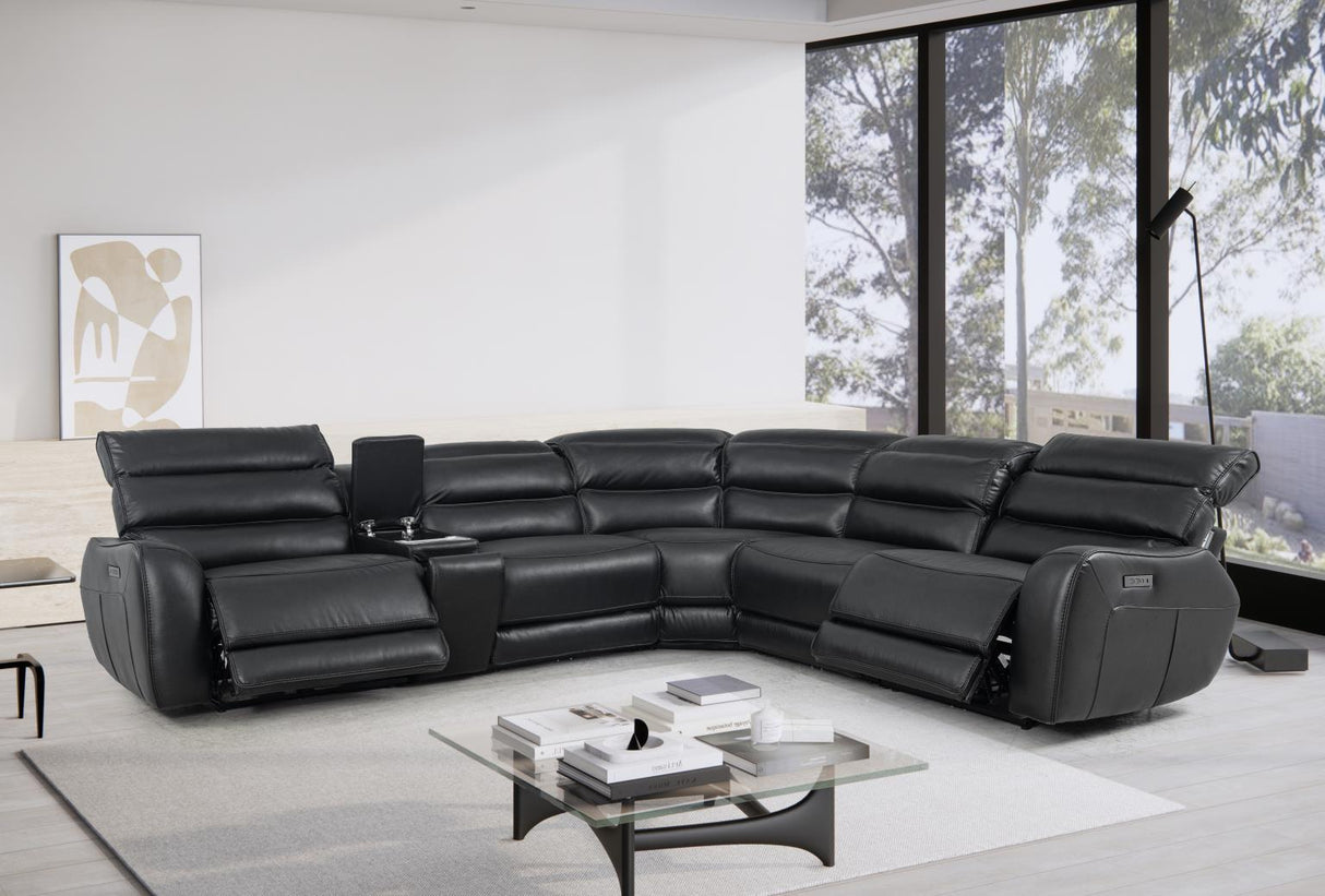 Marco Black 6 PC Sectional