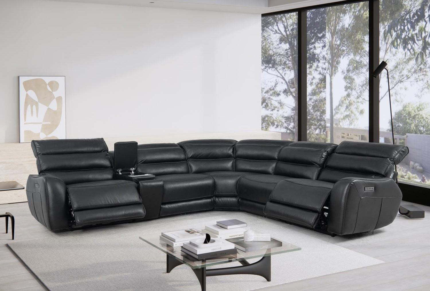 Marco Black 6 PC Sectional