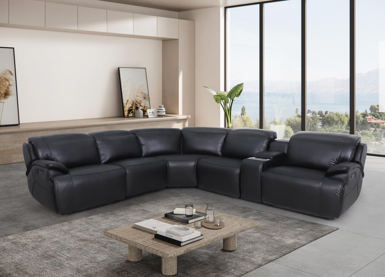 Mason Black 7 PC Sectional