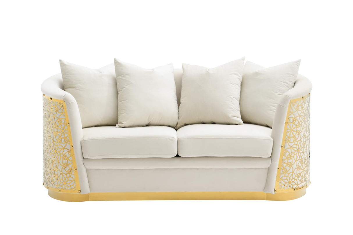 Luciana Cream 2-Piece (Sofa, Loveseat)