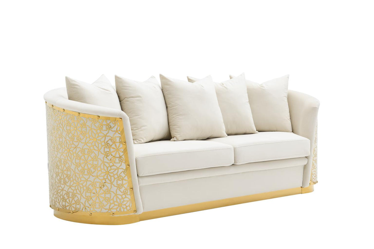 Luciana Cream 2-Piece (Sofa, Loveseat)